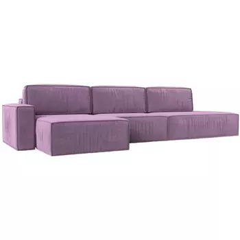 Угловой диван Прага модерн лонг левый угол (Микровельвет/Фиолетовый) Лига Диванов 116597L