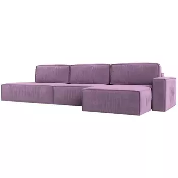 Угловой диван Прага модерн лонг правый угол (Микровельвет/Фиолетовый) Лига Диванов 116597