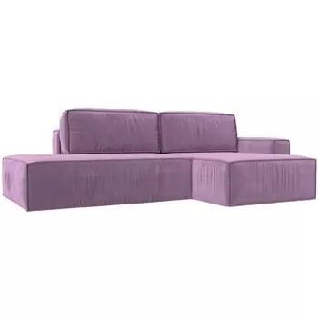 Угловой диван Прага модерн правый угол (Микровельвет/Фиолетовый) Лига Диванов 116753