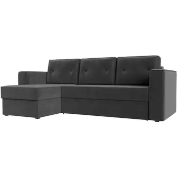 Угловой диван Принстон левый (велюр серый) Лига Диванов 110833L