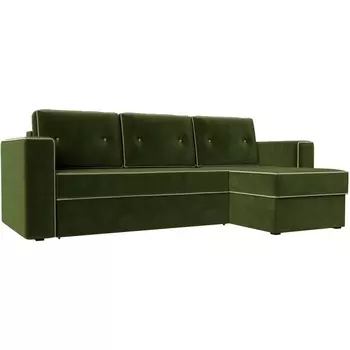 Угловой диван Принстон правый угол (Микровельвет зеленый) Лига Диванов 29366