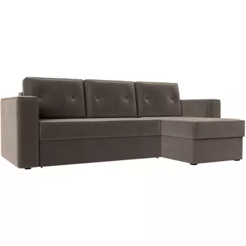 Угловой диван Принстон правый угол (Велюр коричневый) Лига Диванов 110829