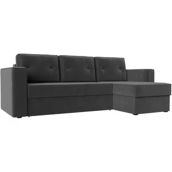 Угловой диван Принстон правый угол (Велюр серый) Лига Диванов 110833