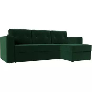 Угловой диван Принстон правый угол (Велюр зеленый) Лига Диванов 110831