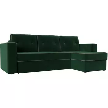 Угловой диван Принстон правый угол (Велюр зеленый) Лига Диванов 110839