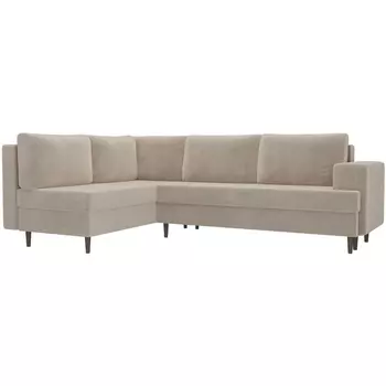 Угловой диван Сильвана левый (велюр бежевый) Лига Диванов 100839L