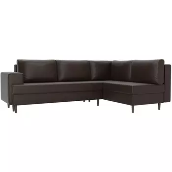 Угловой диван Сильвана правый (экокожа коричневая) Лига Диванов 100856