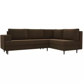 Угловой диван Сильвана правый (микровельвет коричневый) Лига Диванов 100848