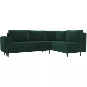 Угловой диван Сильвана правый (велюр зеленый) Лига Диванов 100841