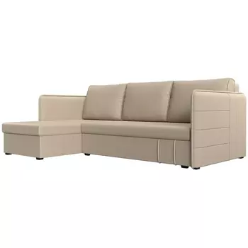 Угловой диван Слим левый угол (Экокожа/Бежевый) Лига Диванов 119985L