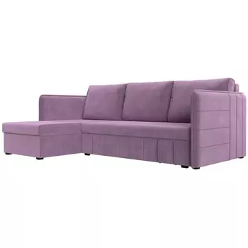 Угловой диван Слим левый угол (Микровельвет/Фиолетовый) Лига Диванов 119978L