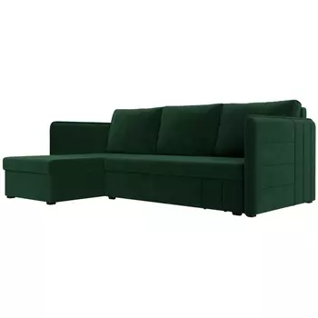 Угловой диван Слим левый угол (Велюр/Зеленый) Лига Диванов 119968L