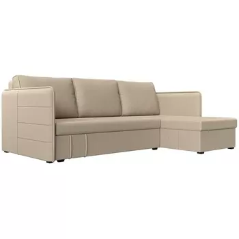 Угловой диван Слим правый угол (Экокожа/Бежевый) Лига Диванов 119985