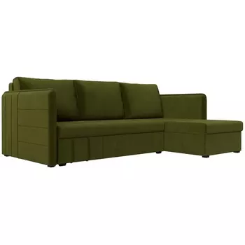 Угловой диван Слим правый угол (Микровельвет/Зеленый) Лига Диванов 119975