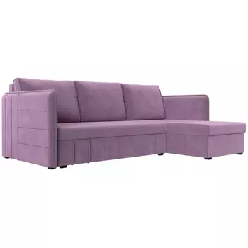 Угловой диван Слим правый угол (Микровельвет/Фиолетовый) Лига Диванов 119978
