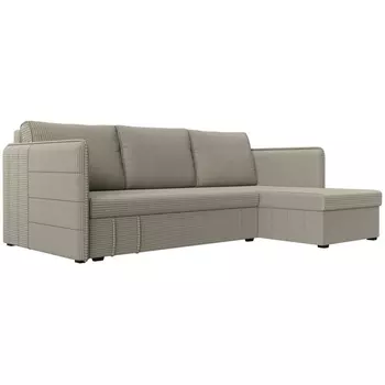 Угловой диван Слим правый угол (Рогожка/Бежевый) Лига Диванов 119982