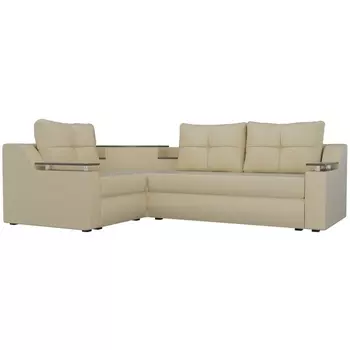 Угловой диван Тесей левый (экокожа бежевая) Лига Диванов 107642L