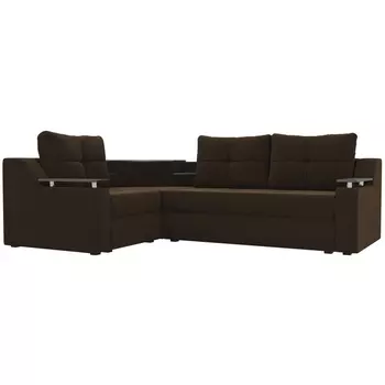 Угловой диван Тесей левый (микровельвет коричневый) Лига Диванов 107626L