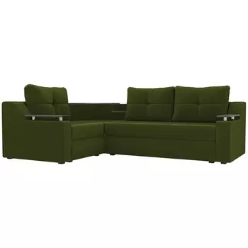 Угловой диван Тесей левый (микровельвет зеленый) Лига Диванов 107623L