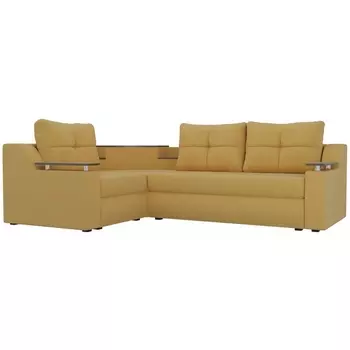 Угловой диван Тесей левый (микровельвет желтый) Лига Диванов 107622L