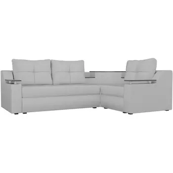 Угловой диван Тесей правый (экокожа белая) Лига Диванов 107644