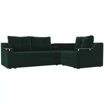 Угловой диван Тесей правый (велюр зеленый) Лига Диванов 107614