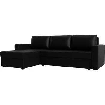 Угловой диван Траумберг Лайт левый угол (Экокожа/Черный) Лига Диванов 117143L