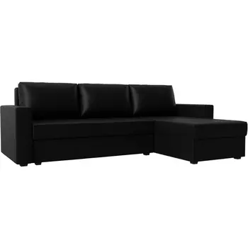 Угловой диван Траумберг Лайт правый угол (Экокожа/Черный) Лига Диванов 117143