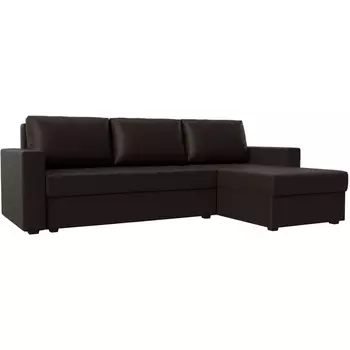 Угловой диван Траумберг Лайт правый угол (Экокожа/Коричневый) Лига Диванов 117144