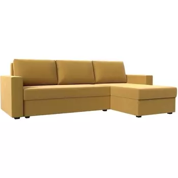 Угловой диван Траумберг Лайт правый угол (Микровельвет/Желтый) Лига Диванов 117135