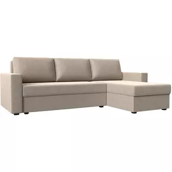 Угловой диван Траумберг Лайт правый угол (Рогожка/Бежевый) Лига Диванов 117139