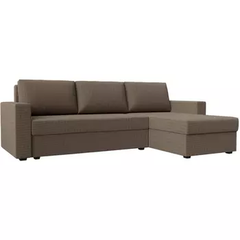 Угловой диван Траумберг Лайт правый угол (Рогожка/Коричневый) Лига Диванов 117142