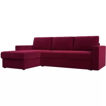 Угловой диван Траумберг левый (микровельвет бордовый) Лига Диванов 27894L