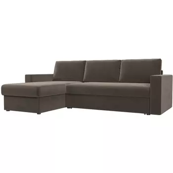 Угловой диван Траумберг левый (велюр коричневый) Лига Диванов 108703L