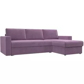 Угловой диван Траумберг правый (микровельвет сиреневый) Лига Диванов 108695