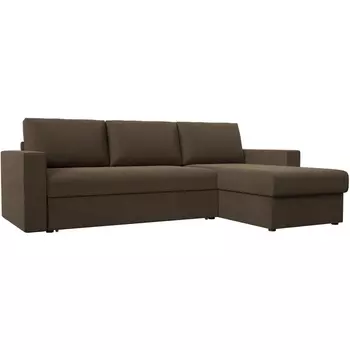 Угловой диван Траумберг правый (рогожка коричневая) Лига Диванов 28330