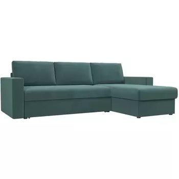 Угловой диван Траумберг правый (Велюр бирюзовый) Лига Диванов 108704