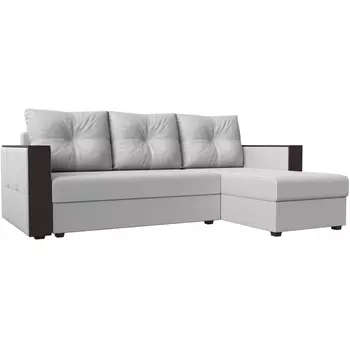 Угловой диван Валенсия Лайт правый угол (Экокожа/Белый) Лига Диванов 117767