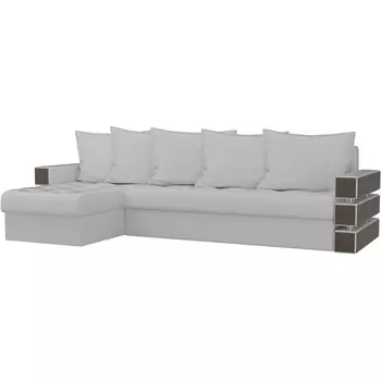 Угловой диван Венеция левый (экокожа белая) Лига Диванов 27946L