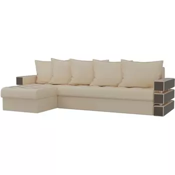 Угловой диван Венеция левый (экокожа бежевая) Лига Диванов 27945L