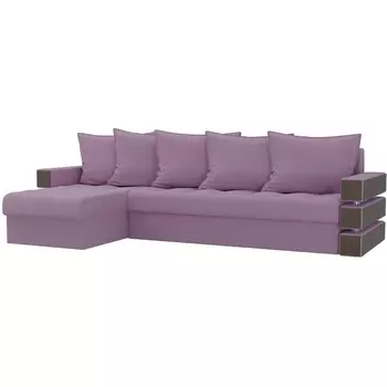Угловой диван Венеция левый (микровельвет сиреневый) Лига Диванов 108440L