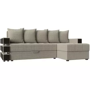 Угловой диван Венеция правый угол (Рогожка/Бежевый) Лига Диванов 120322