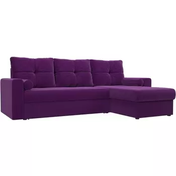 Угловой диван Верона правый (микровельвет фиолетовый) Лига Диванов 100267