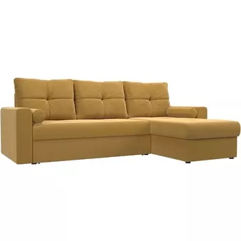 Угловой диван Верона правый (микровельвет желтый) Лига Диванов 108989