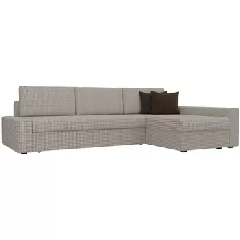 Угловой диван Версаль правый (рогожка Корфу 02, подушки рогожка К-02/ микровельвет кор) Лига Диванов 105808