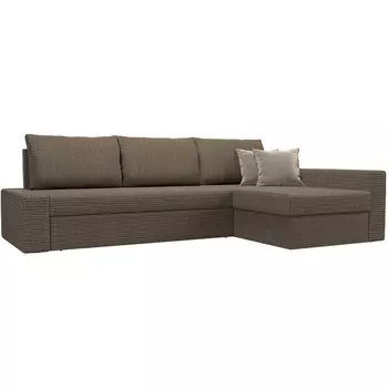 Угловой диван Версаль правый (рогожка Корфу 03, подушки рогожка К-03/ микровельвет беж) Лига Диванов 105809