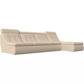 Угловой модульный диван Холидей Люкс (экокожа бежевая) Лига Диванов 105572