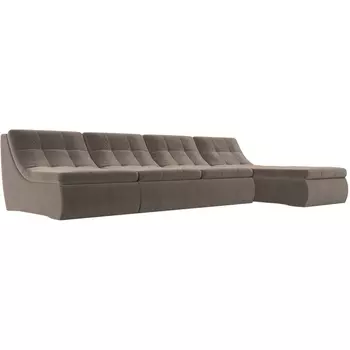 Угловой модульный диван Холидей (велюр коричневый) Лига Диванов 101828