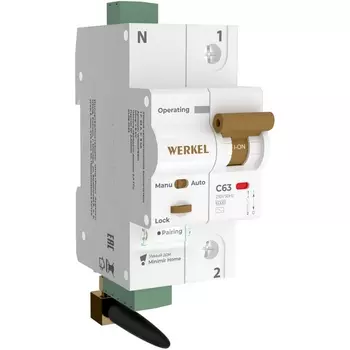 Умный автоматический выключатель 1 P 63 A C 6 kA Werkel W1001P6301 (a063126)