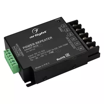 Усилитель SMART-RGB (12-24V, 3x10A) (Arlight, IP20 Металл, 5 лет) 027125